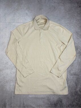 Rye 51 Cream Long Sleeve Polo Shirt XL Minimal Neutral Luxury Basic